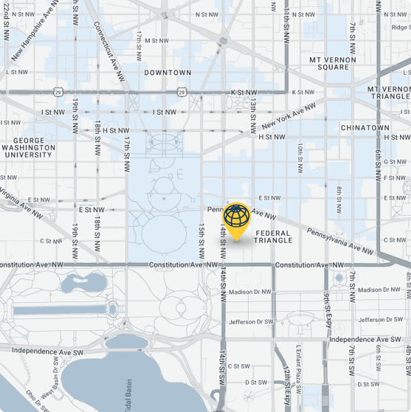 Map showing WITA's location at 1300 Pennsylvania Avenue NW in Washington, DC